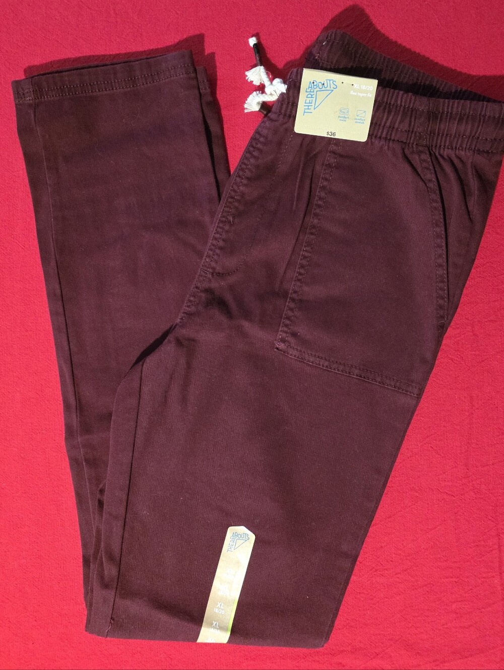 Thereabouts Kids Burgundy Drawstring Joggers -